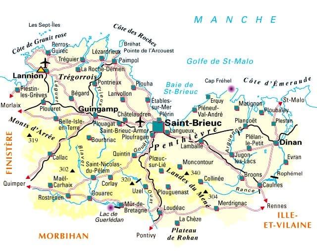 Carte des Côtes-d'Armor