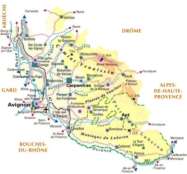 Carte de recherche du Vaucluse
