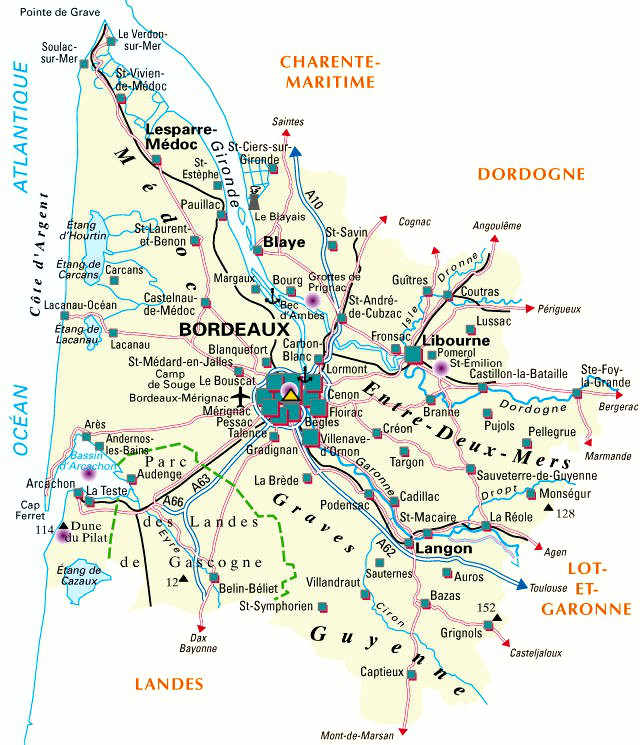 Carte de recherche immobilière en Gironde (33)