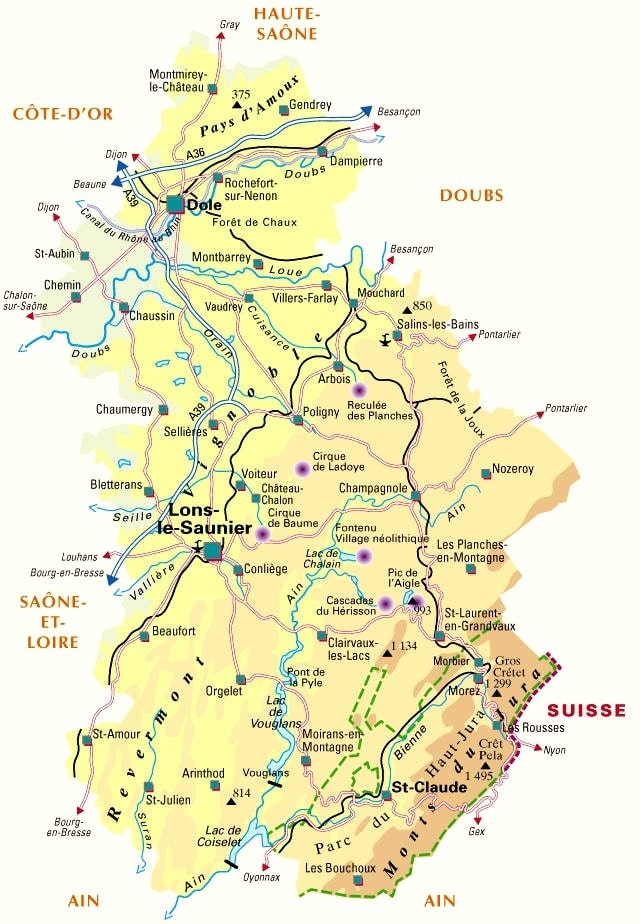 Carte de recherche sur le Jura (39)