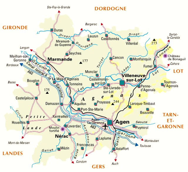 Chasseur d'appart' carte détaillée du département du Lot-et-Garonne