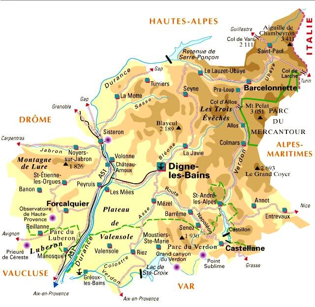 Carte de recherche Alpes de Haute Provence