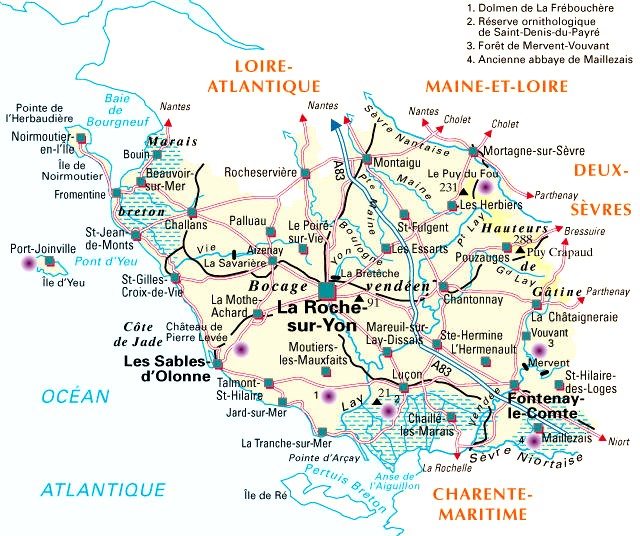 Carte de recherche sur la Vendée (85)
