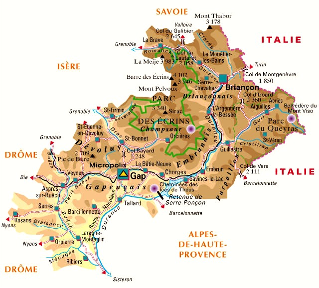 Carte des Hautes Alpes (05)