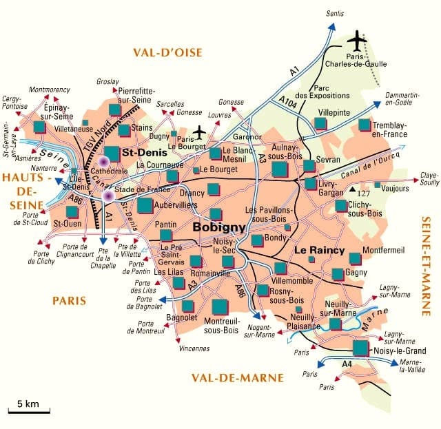 Carte de Seine-Saint-Denis-93