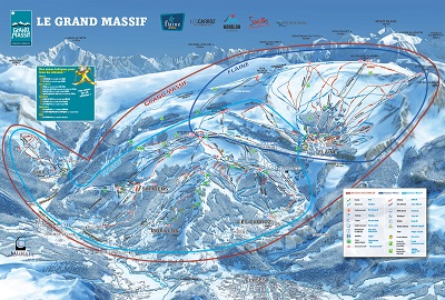 Le domaine skiable et le plan des pistes du Grand Massif