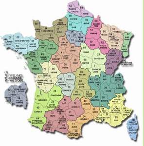 Carte des départements de France