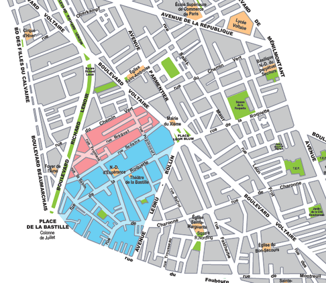 Les différents quartiers de Paris 11ème arrondissement