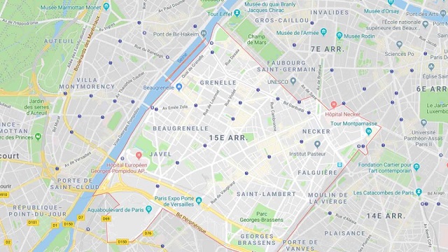 Les différents quartiers de Paris 15ème arrondissement