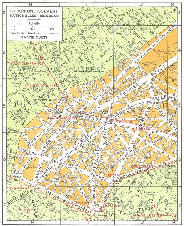 Les différents quartiers de Paris 17ème arrondissement