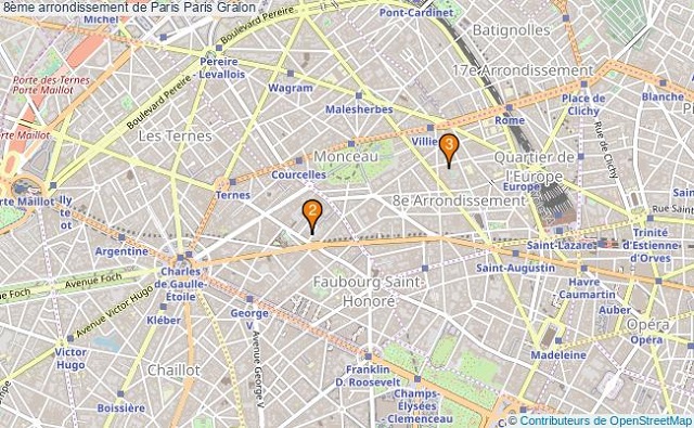 Les différents quartiers de Paris 8ème arrondissement