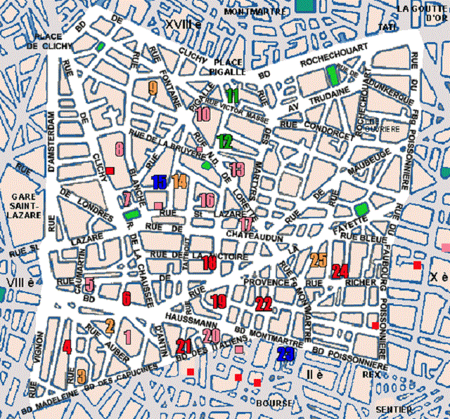 Les différents quartiers de Paris 9ème arrondissement